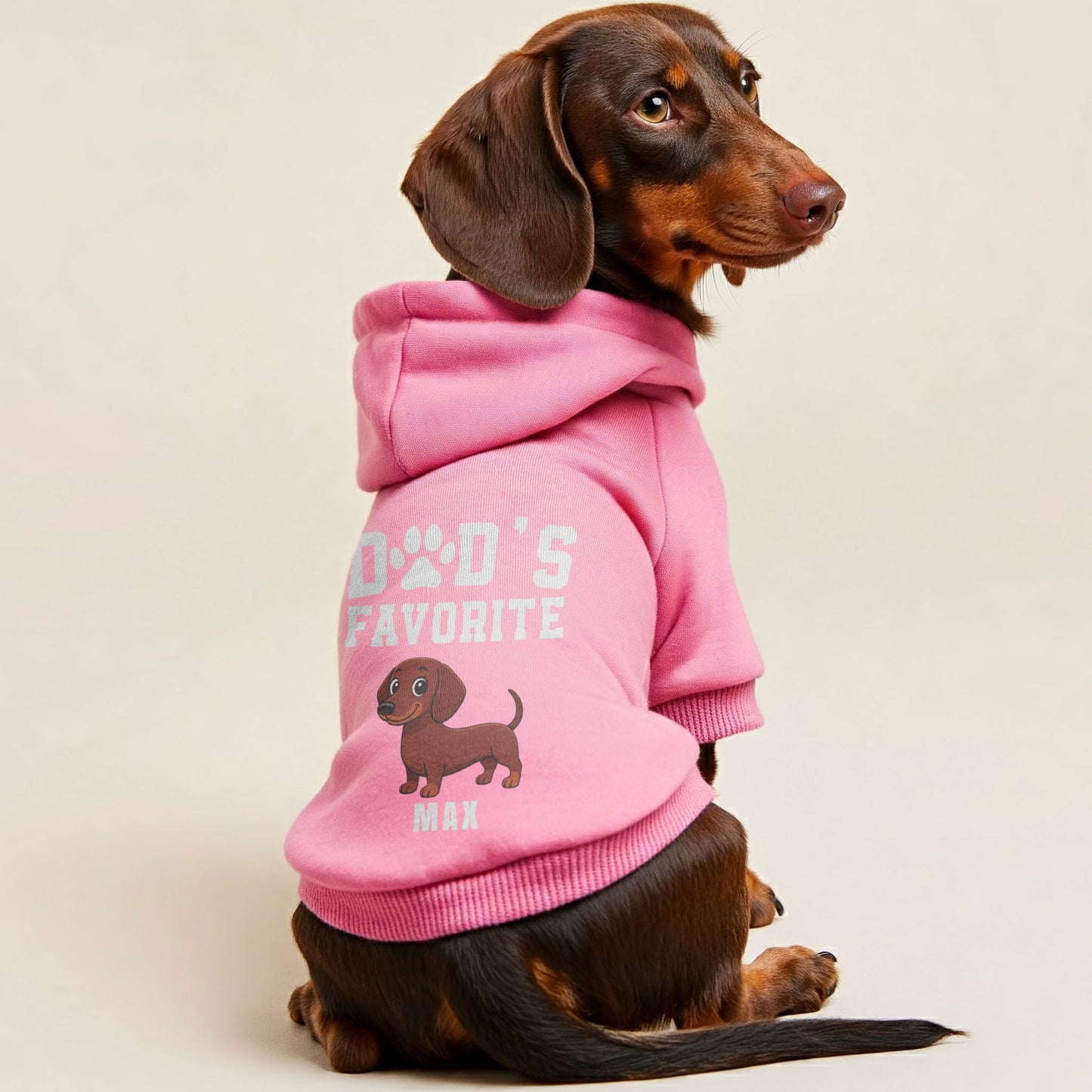 Mom's Favorite – Personalized Dachshund Hoodies with Your Doxie’s Name & Clipart – Stylish, Cozy & Made from Premium 100% Cotton