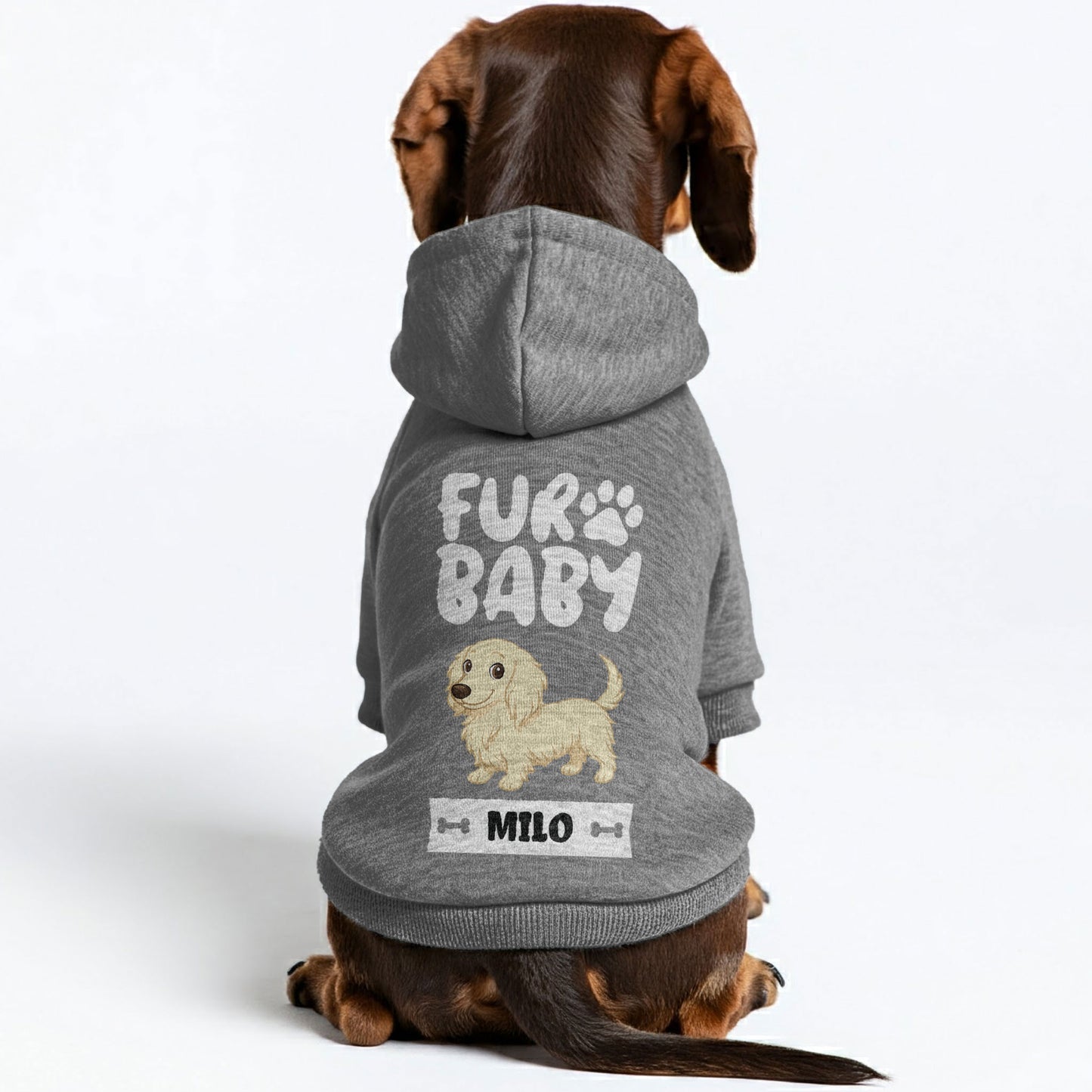 Fur Baby – Personalized Dachshund Hoodies with Your Doxie’s Name & Clipart – Stylish, Cozy & Made from Premium 100% Cotton
