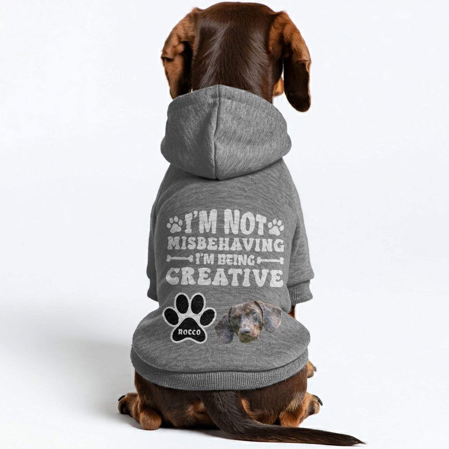 I’m not misbehaving – Personalized Dachshund Hoodies with Your Doxie’s Name & Photo – Stylish, Cozy & Made from Premium 100% Cotton