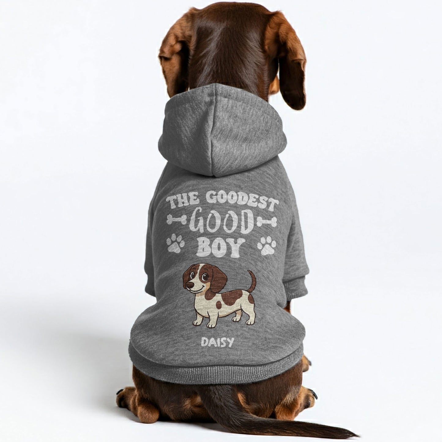 The Goodest Good Girl – Personalized Dachshund Hoodies with Your Doxie’s Name, Gender & Clipart– Stylish, Cozy & Made from Premium 100% Cotton