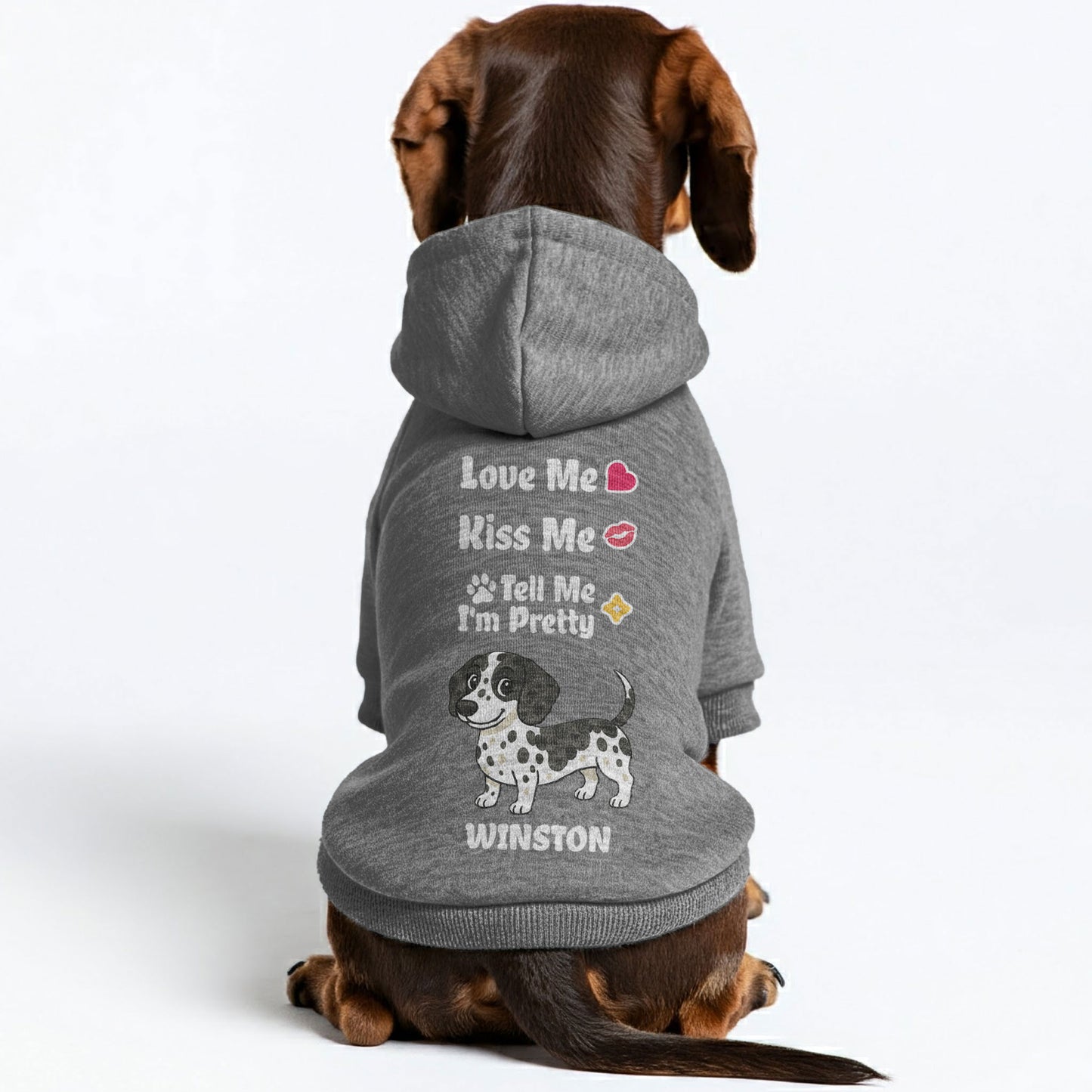 Love Me – Personalized Dachshund Hoodies with Your Doxie’s Name & Clipart – Stylish, Cozy & Made from Premium 100% Cotton