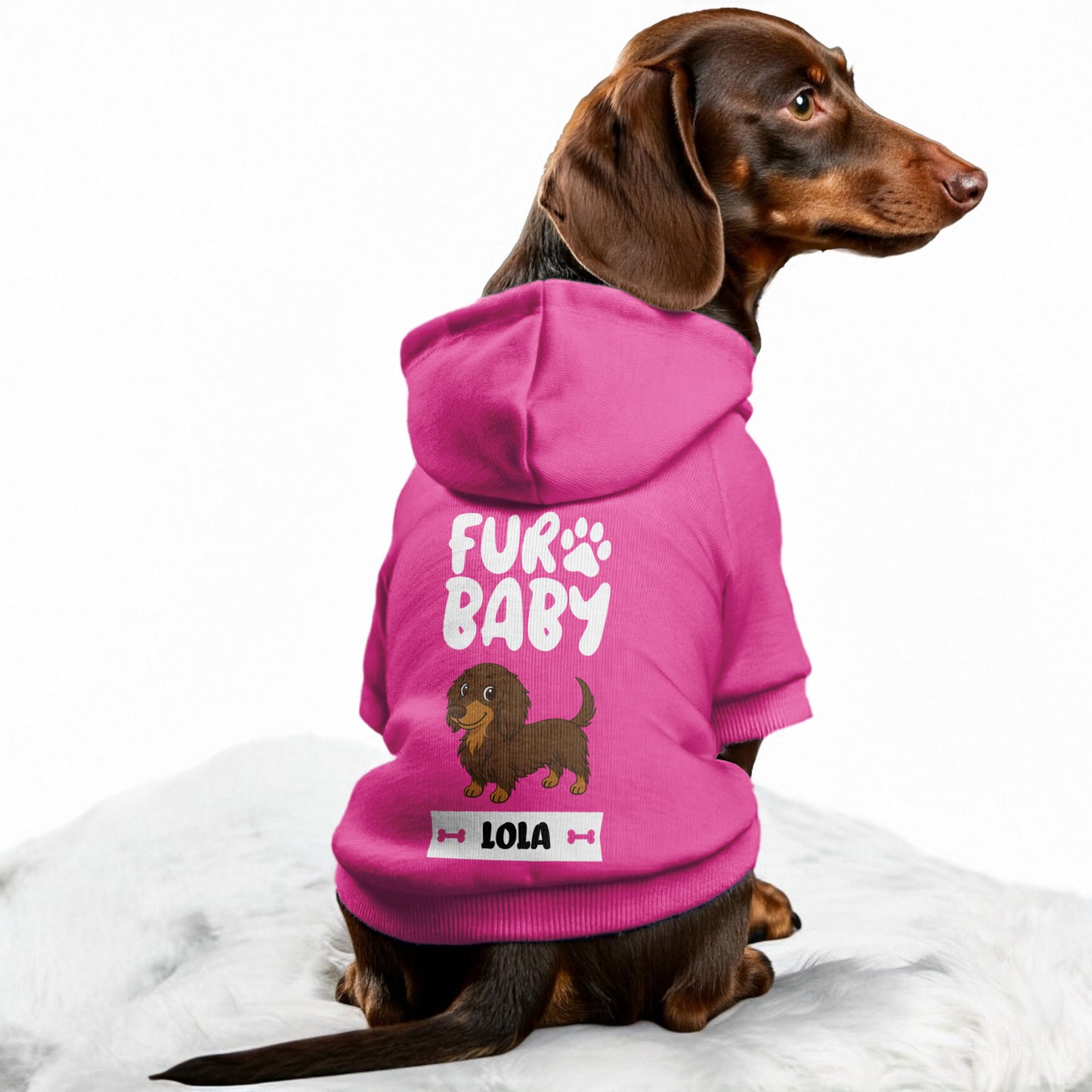 Fur Baby – Personalized Dachshund Hoodies with Your Doxie’s Name & Clipart – Stylish, Cozy & Made from Premium 100% Cotton