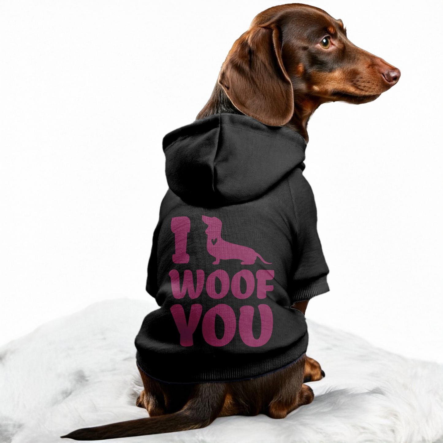 I WOOF YOU - Personalized Dachshund Hoodies with Funny Quotes – Stylish, Cozy, and Premium 100% Cotton