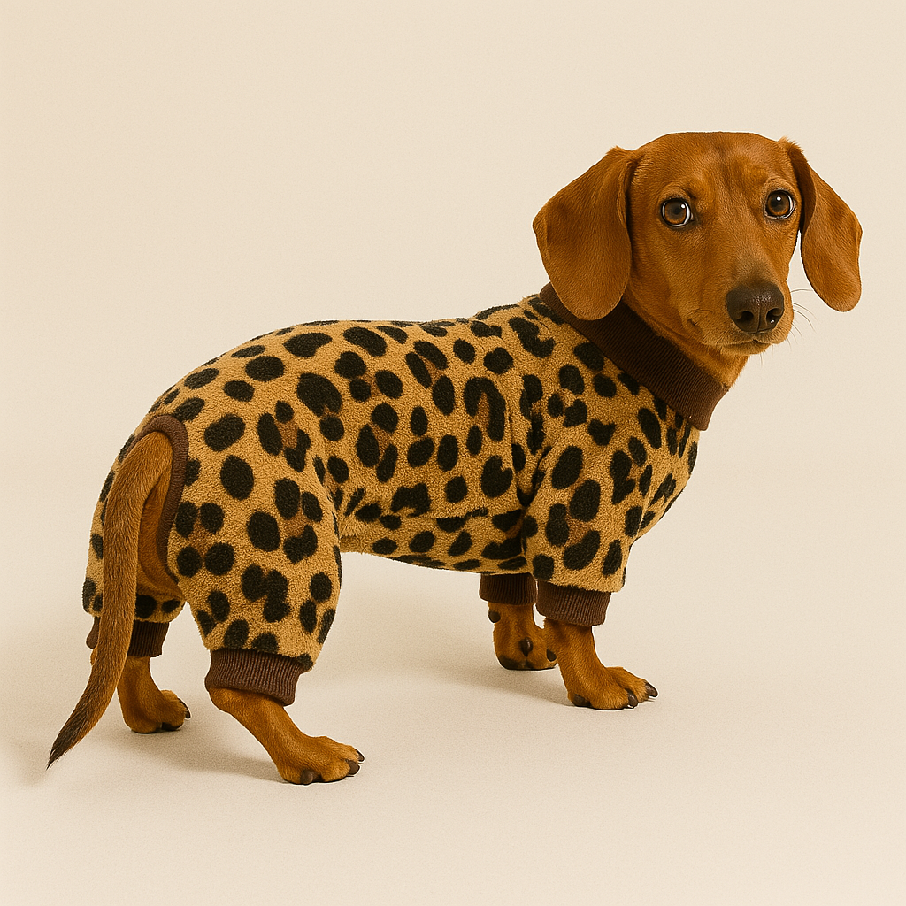 Dachshund Leopard Pajama Soft and Cozy Doxie Sleepwear