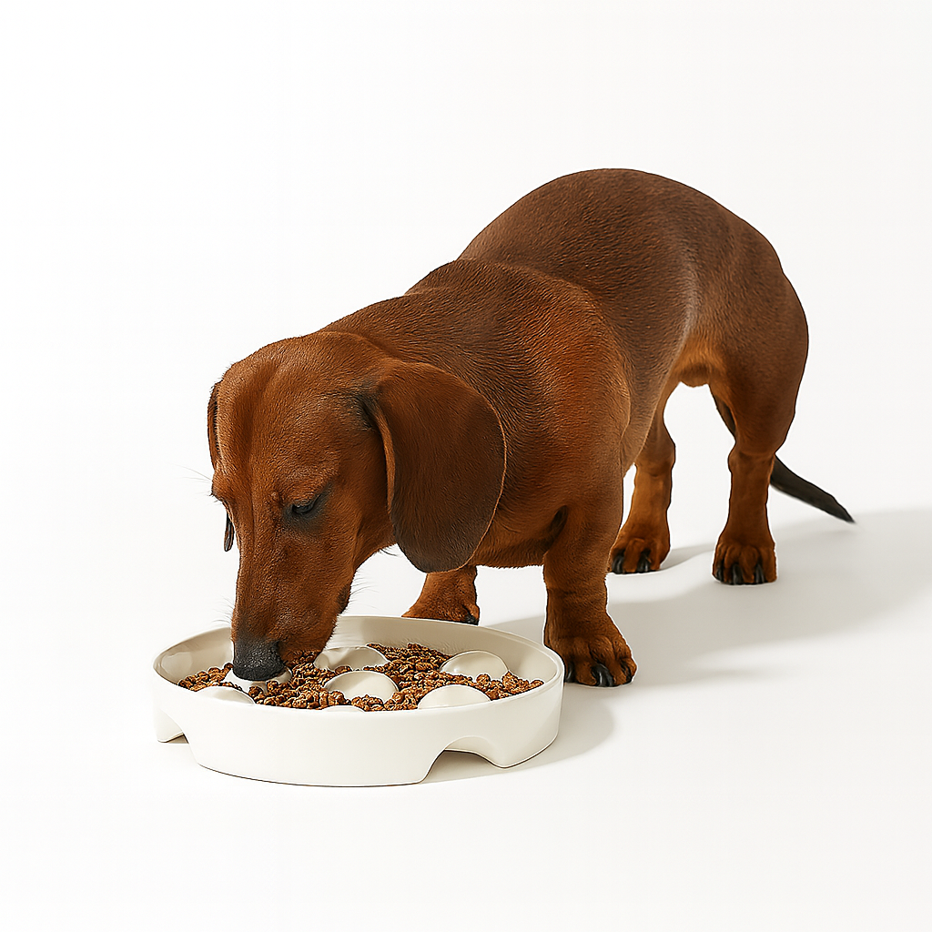 Slowpup Dachshund Bowl – Ceramic Anti-Choke Food Slow Feeder