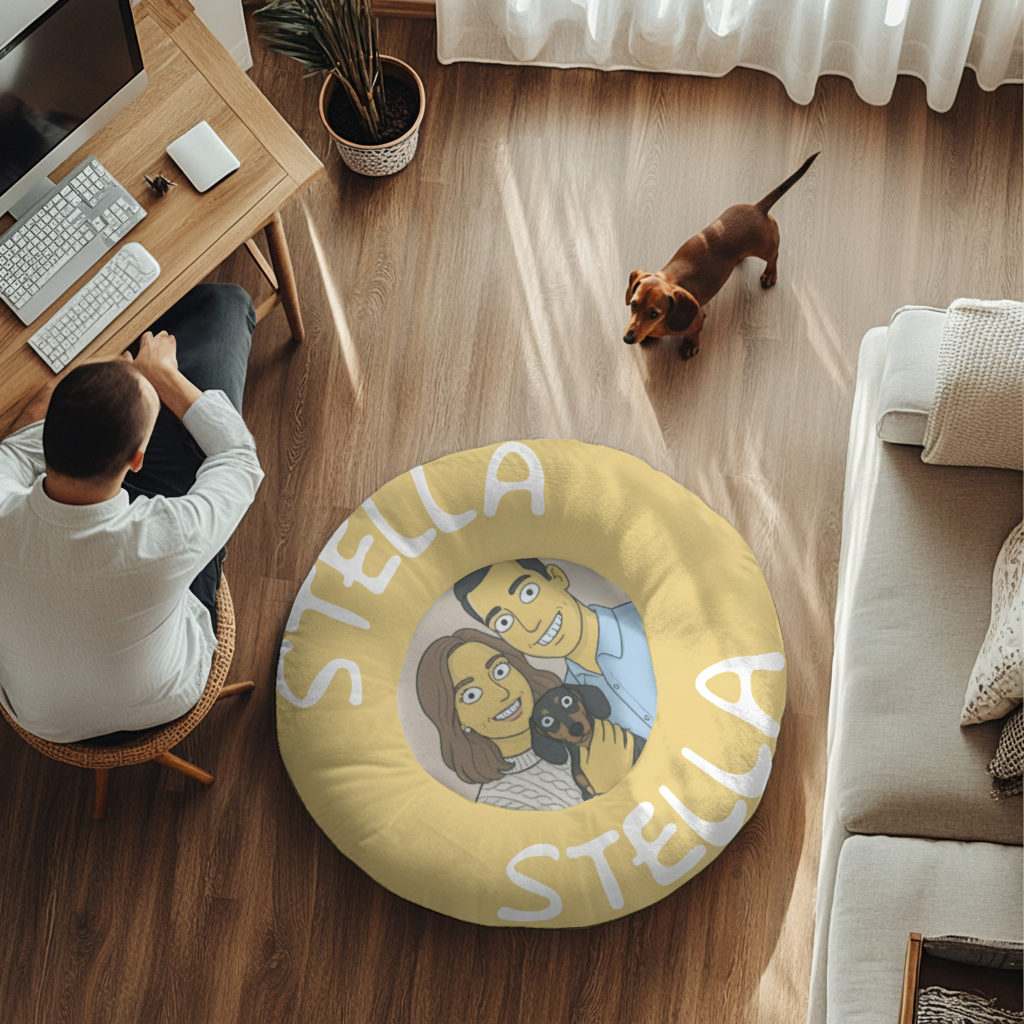 Willow - Personalized Cloud-Comfort Large, Small & Puppy Dachshund Bed | Anti-Anxiety Donut Bed for Dachshunds