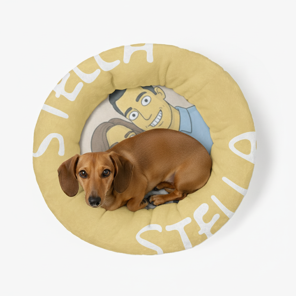 Willow - Personalized Cloud-Comfort Large, Small & Puppy Dachshund Bed | Anti-Anxiety Donut Bed for Dachshunds