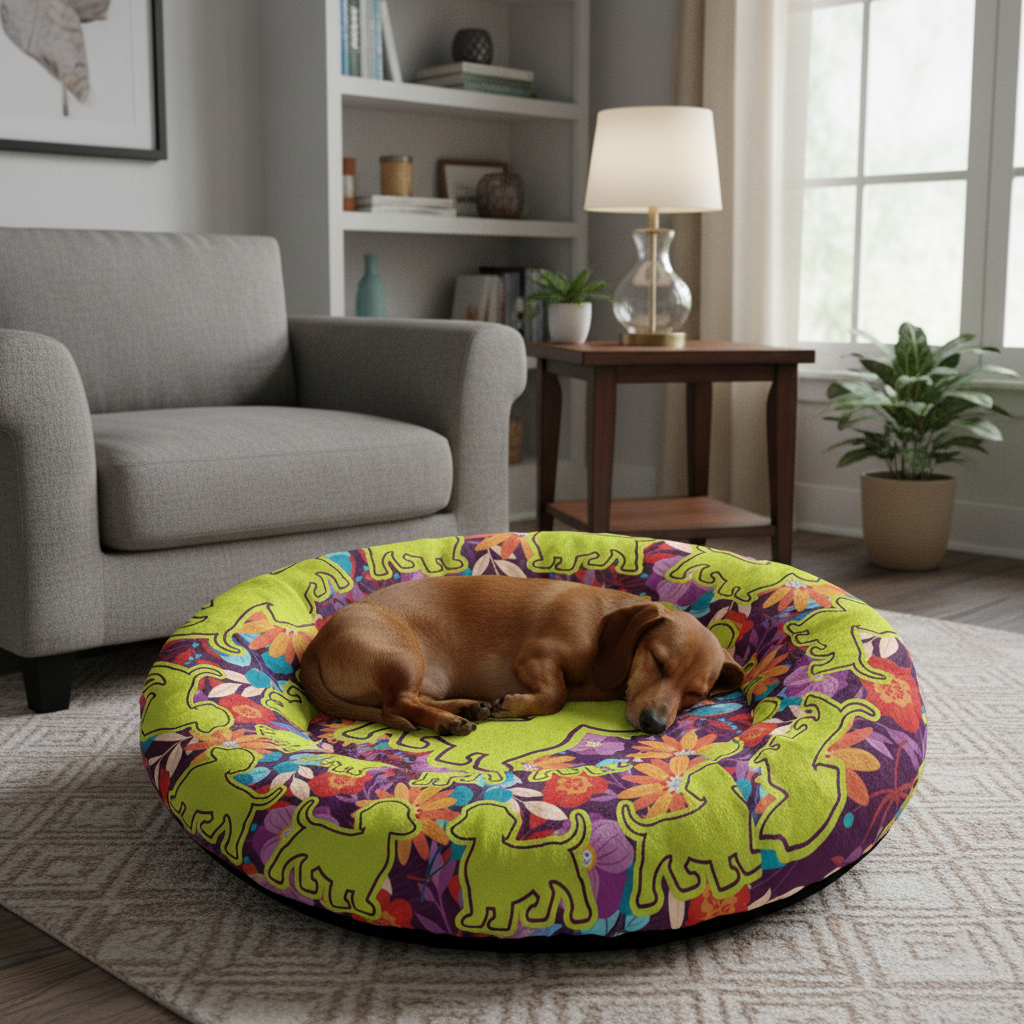 Luna - Cloud-Comfort Dachshund Bed | Anti-Anxiety Donut Bed for Dachshunds