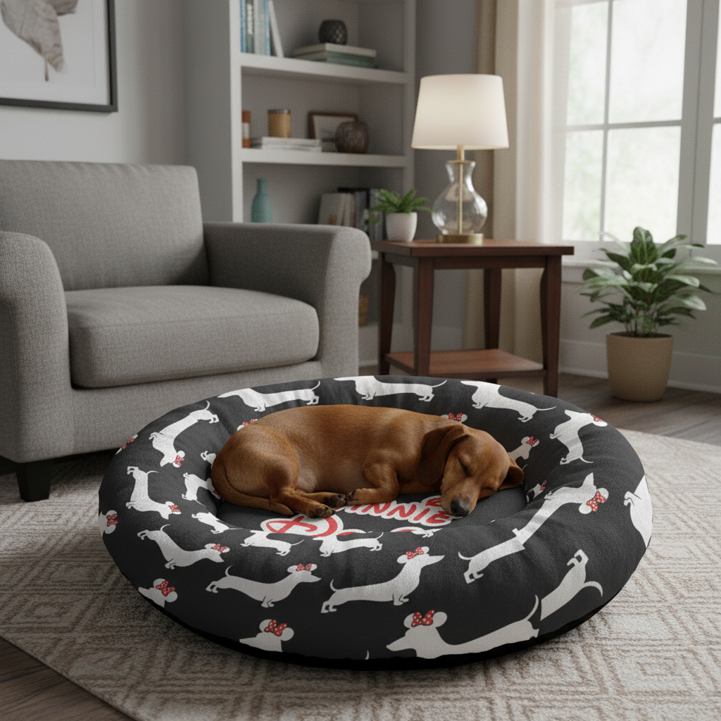 Molly - Cloud-Comfort Dachshund Bed | Anti-Anxiety Donut Bed for Dachshunds