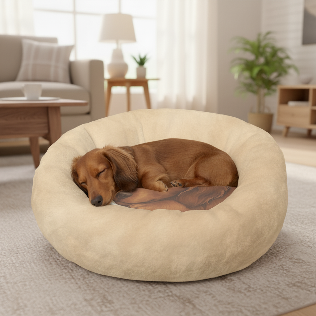 Maggie - Cloud-Comfort Dachshund Bed | Anti-Anxiety Donut Bed for Dachshunds