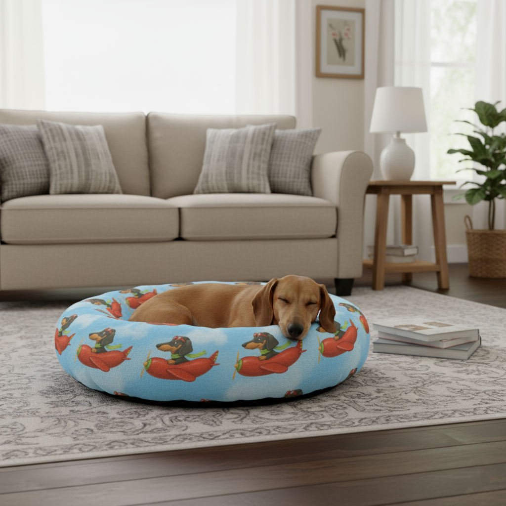 Greta - Cloud-Comfort Dachshund Bed | Anti-Anxiety Donut Bed for Dachshunds