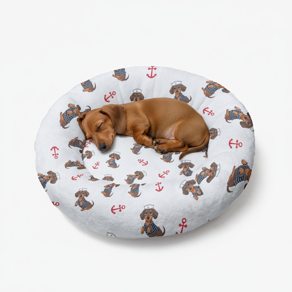 Pepper - Cloud-Comfort Dachshund Bed | Anti-Anxiety Donut Bed for Dachshunds