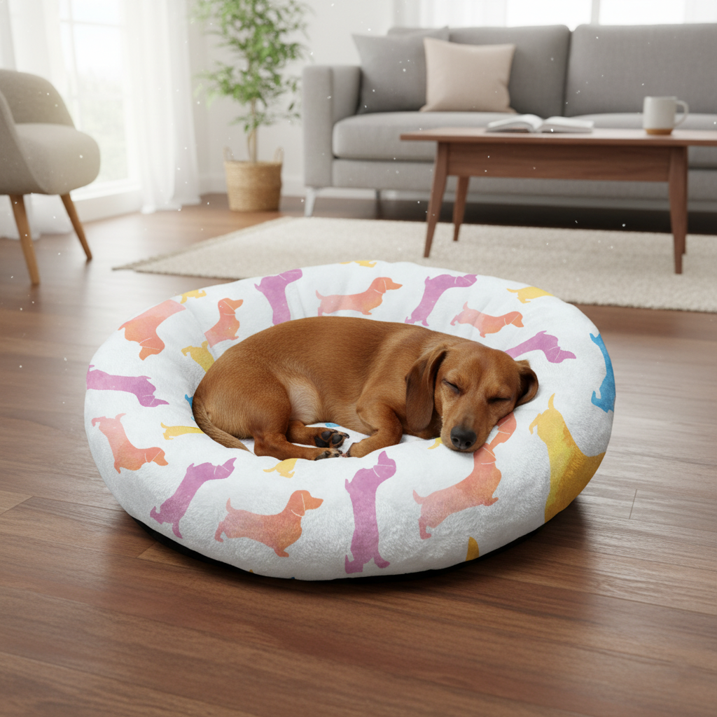 Lola - Cloud-Comfort Dachshund Bed | Anti-Anxiety Donut Bed for Dachshunds