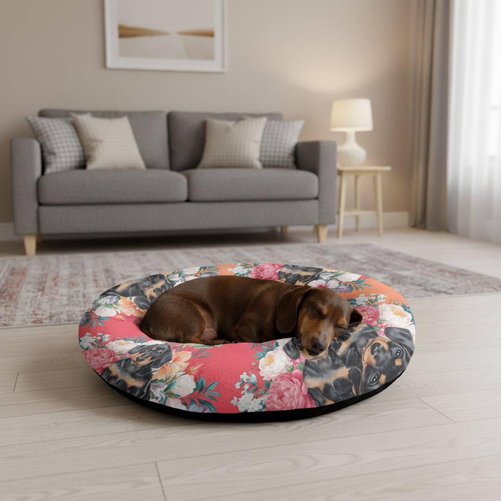 Jezebel - Cloud-Comfort Dachshund Bed | Anti-Anxiety Donut Bed for Dachshunds