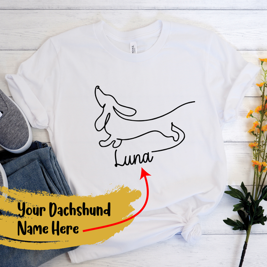 Camiseta personalizada con nombre de perro salchicha