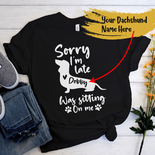 Camiseta personalizada con nombre de perro salchicha