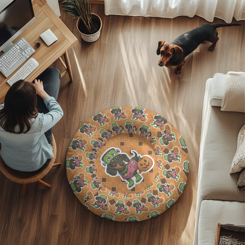 Queenie - Cloud-Comfort Large Dachshund Bed | Anti-Anxiety Donut Bed for Dachshunds