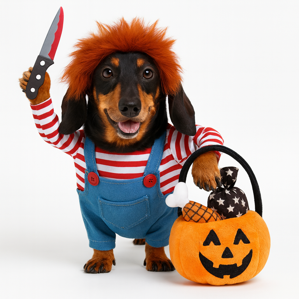 Dachshund Cosplay Halloween Costume - Chucky Costume