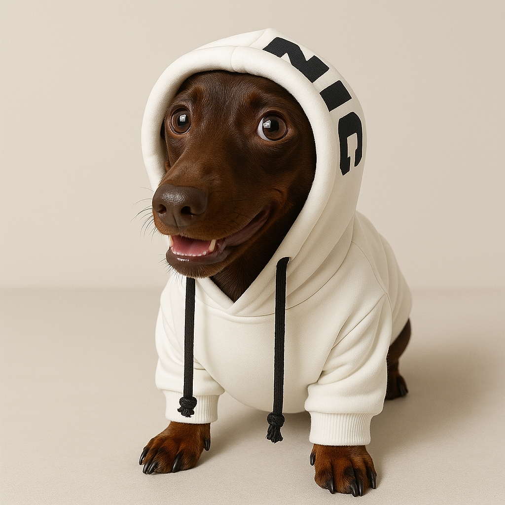 Comfy Dachshund Hoodie with Letter Print