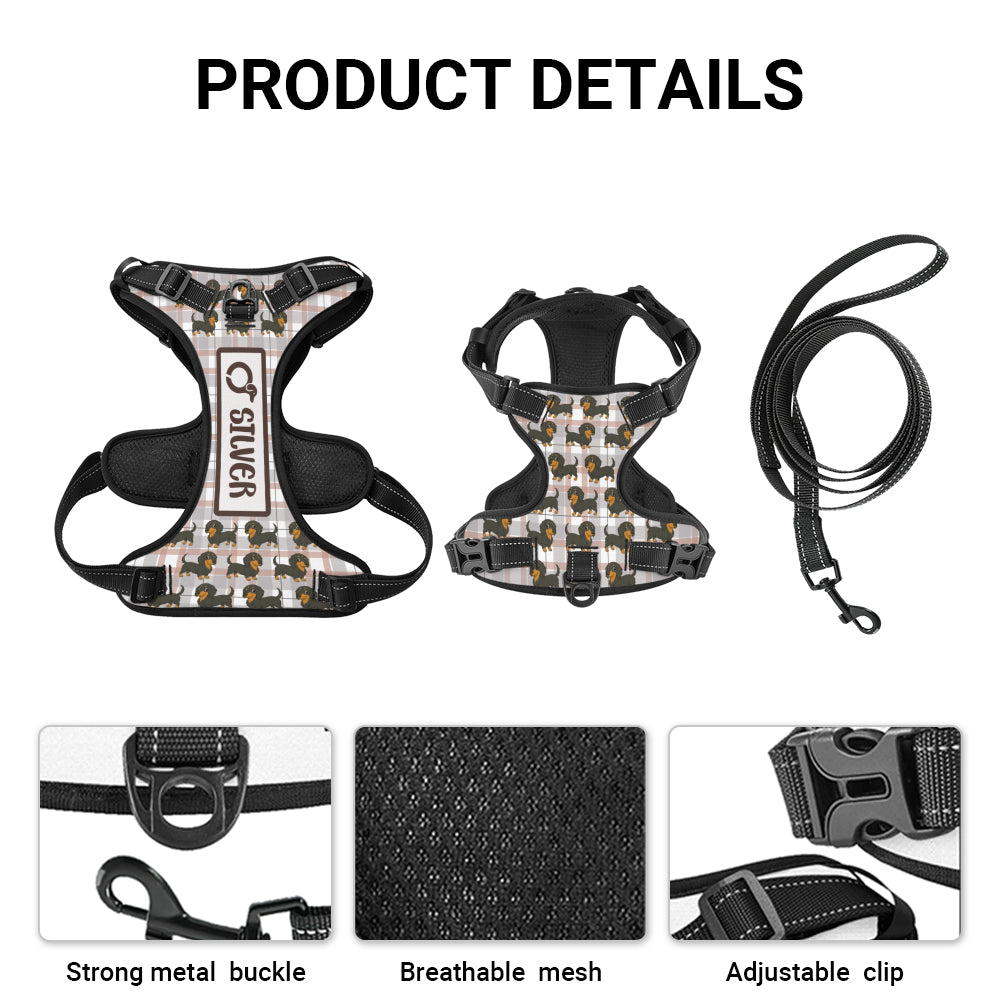 Thistle - Personalized No-Pull Dachshund Dog Harness