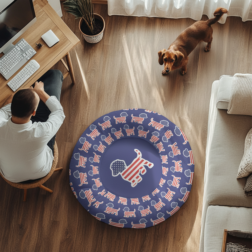Sage - Cloud-Comfort Large Dachshund Bed | Anti-Anxiety Donut Bed for Dachshunds