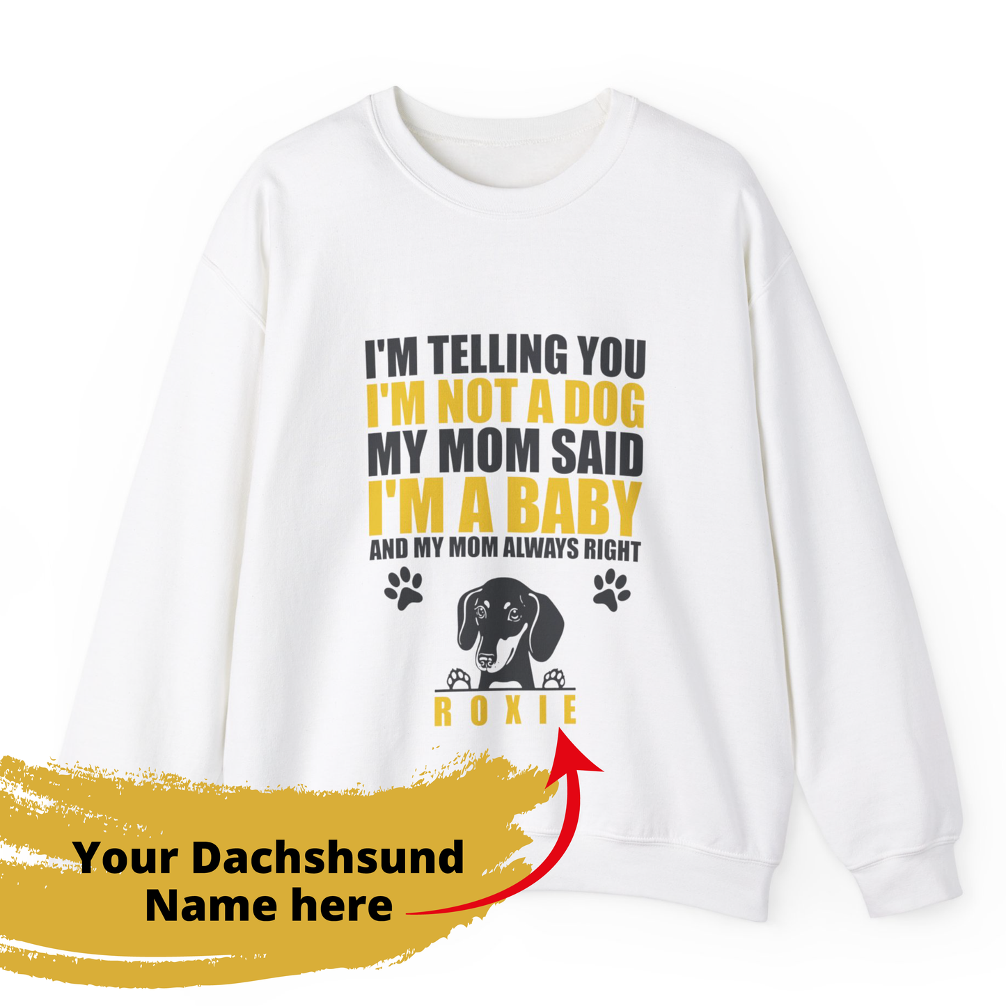 Sudadera personalizada con nombre de perro salchicha - Sudadera unisex