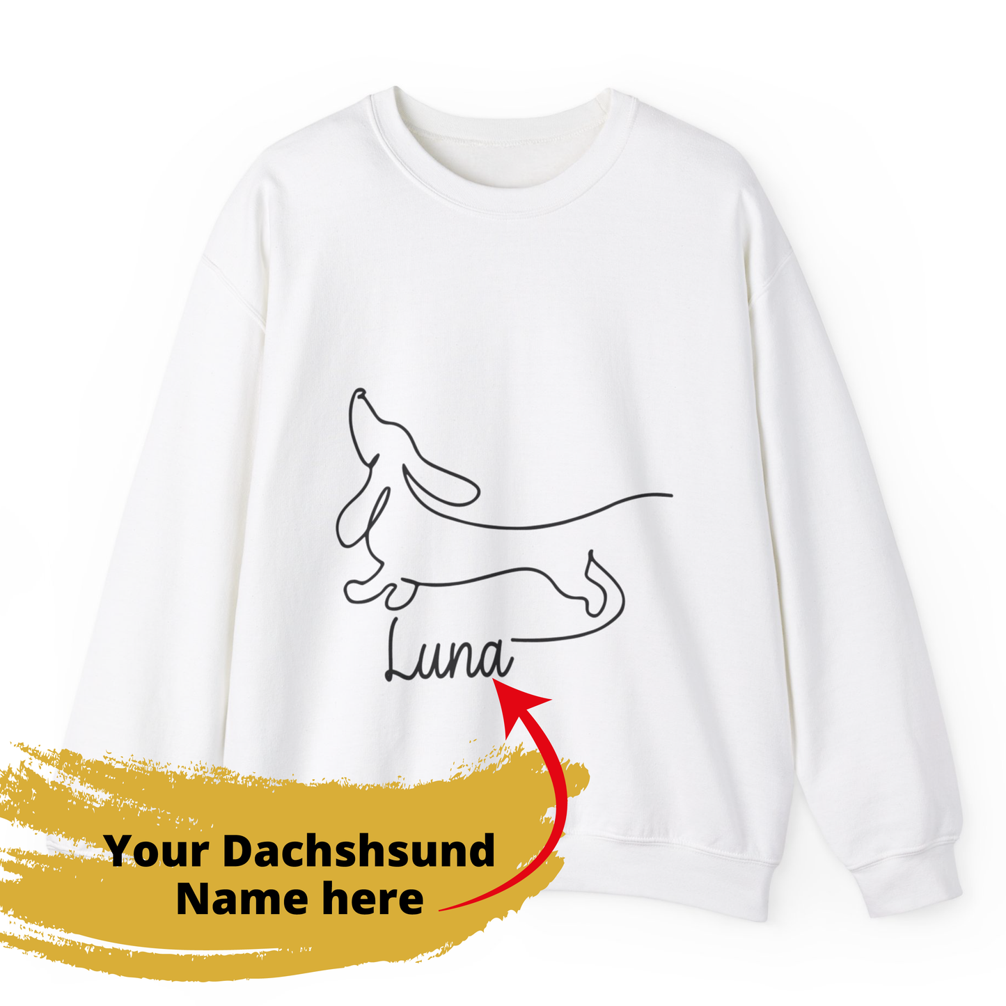 Sudadera personalizada con nombre dachshund - Sudadera unisex para amantes de Dachshund