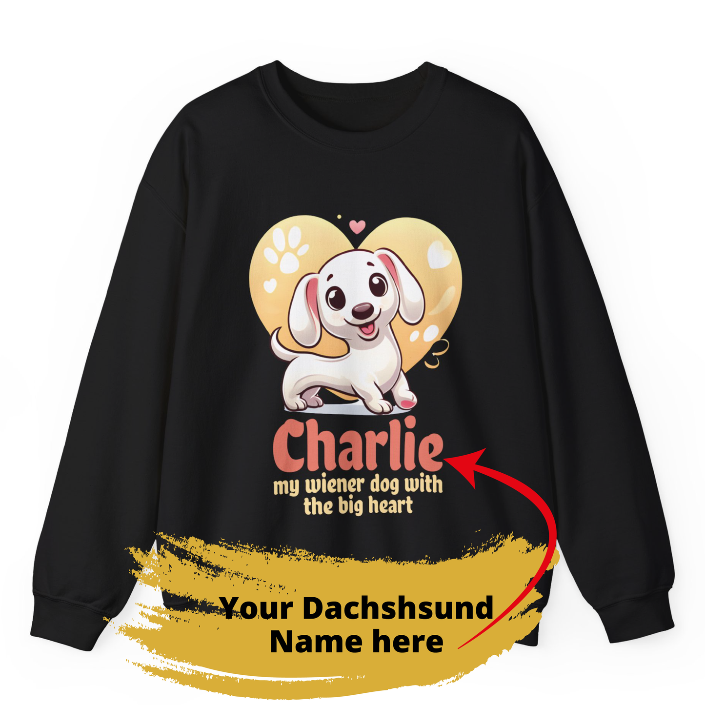Sudadera personalizada con nombre de perro salchicha - Sudadera unisex