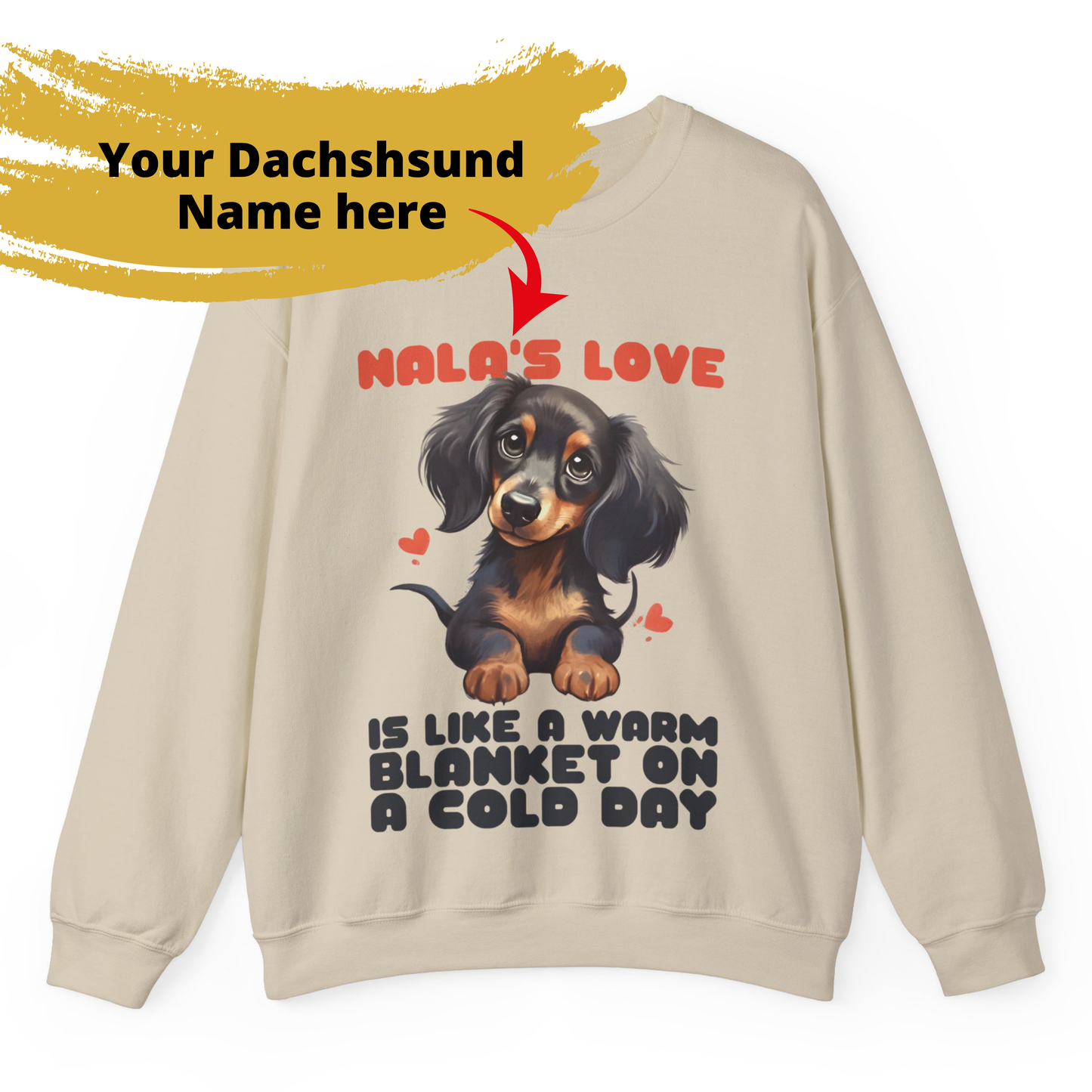 Sudadera personalizada con nombre de perro salchicha - Sudadera unisex