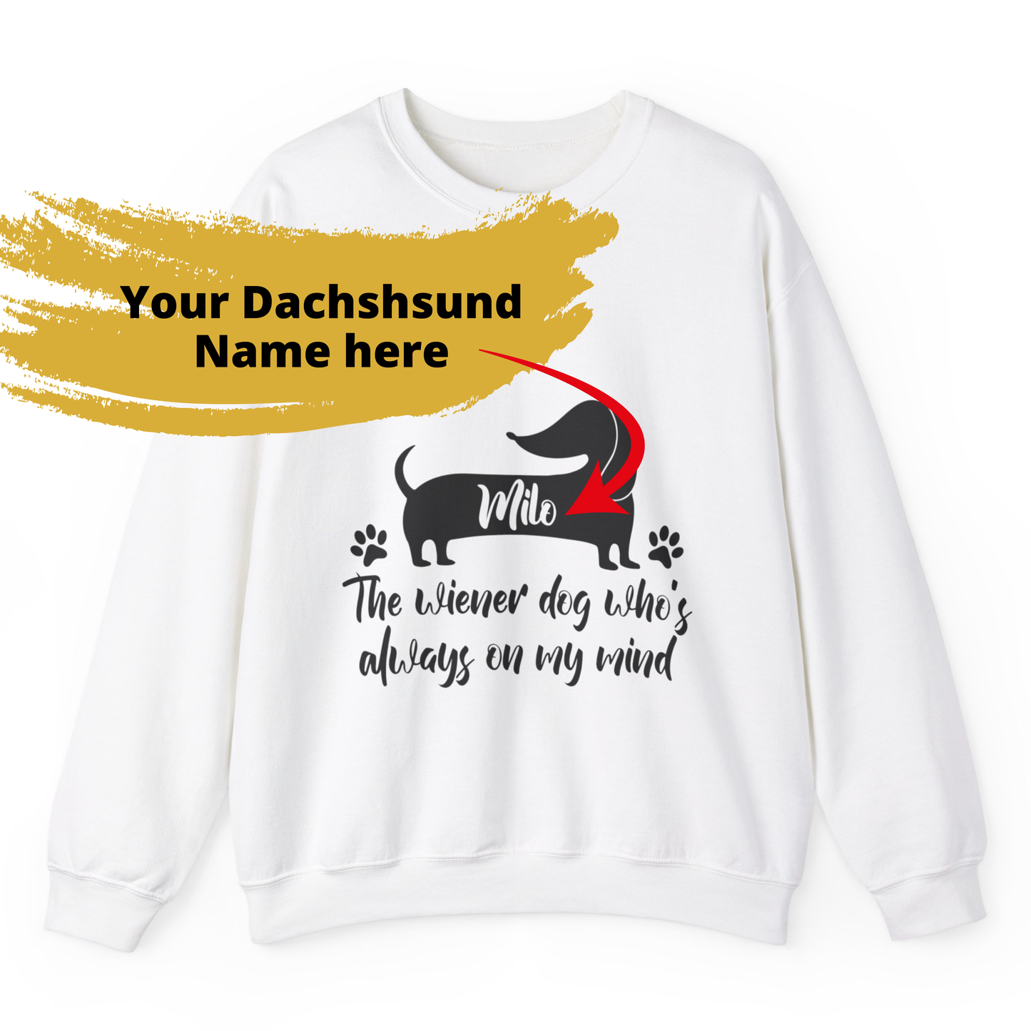 Sudadera personalizada con nombre de perro salchicha - Sudadera unisex