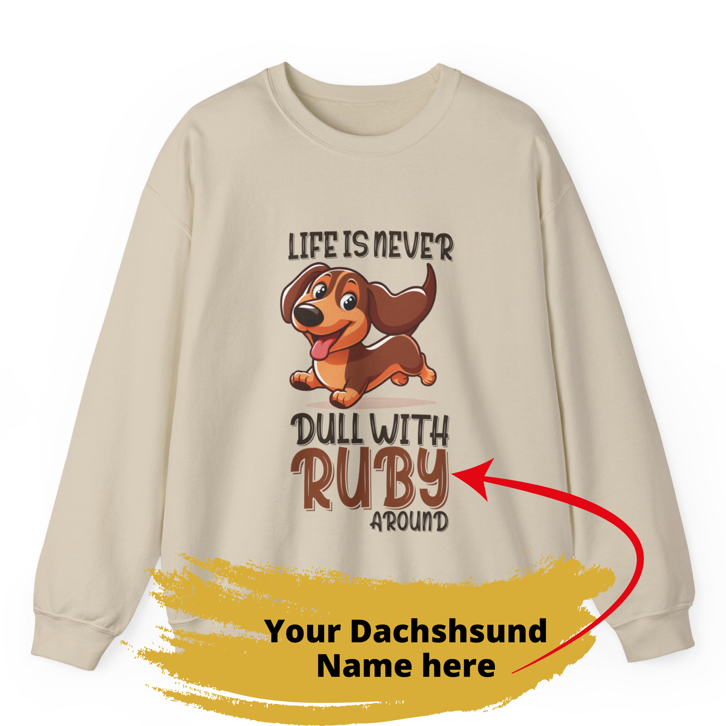 Sudadera personalizada con nombre de perro salchicha - Sudadera unisex