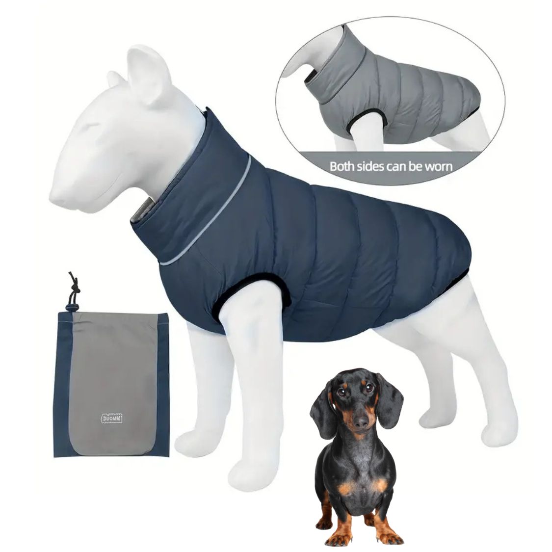 www.doxie.us-Reflective-Dachshund-Padded-Jacket–Double-Sided-Waterproof-and-Cotton-Lined-gray
