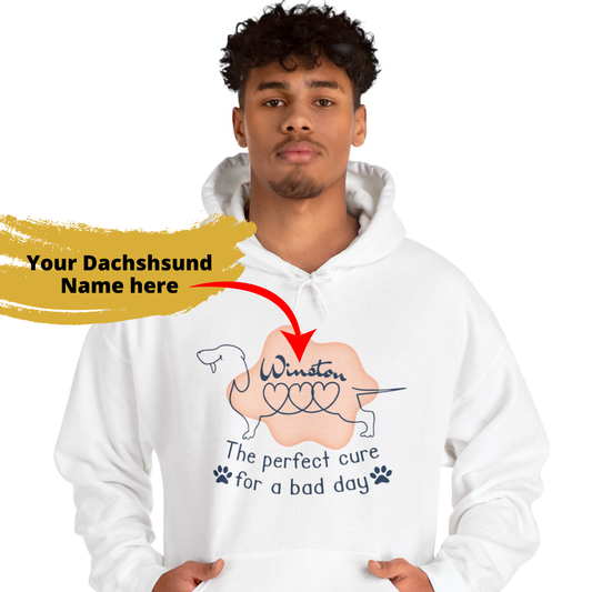 Sudadera con capucha personalizada con nombre de perro salchicha - Sudadera con capucha unisex