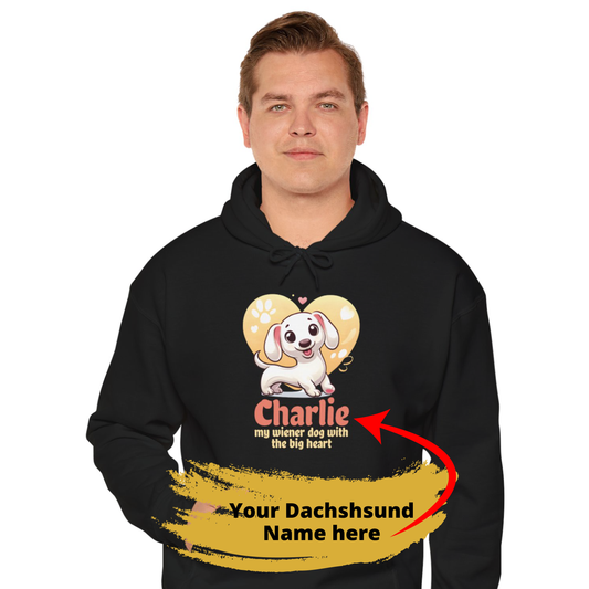 Sudadera con capucha personalizada con nombre de perro salchicha - Sudadera con capucha unisex