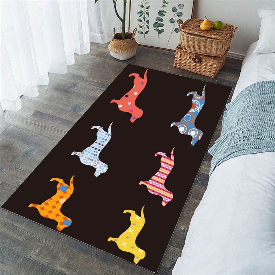 Dachshund Wiener Dog Pattern Area Rug Floor Mat-Dachshund Shop.jpg