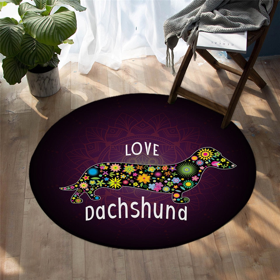 Dachshund Floor Rugs Carpet Round Area Floor Mat- Dachshund Shop.jpg