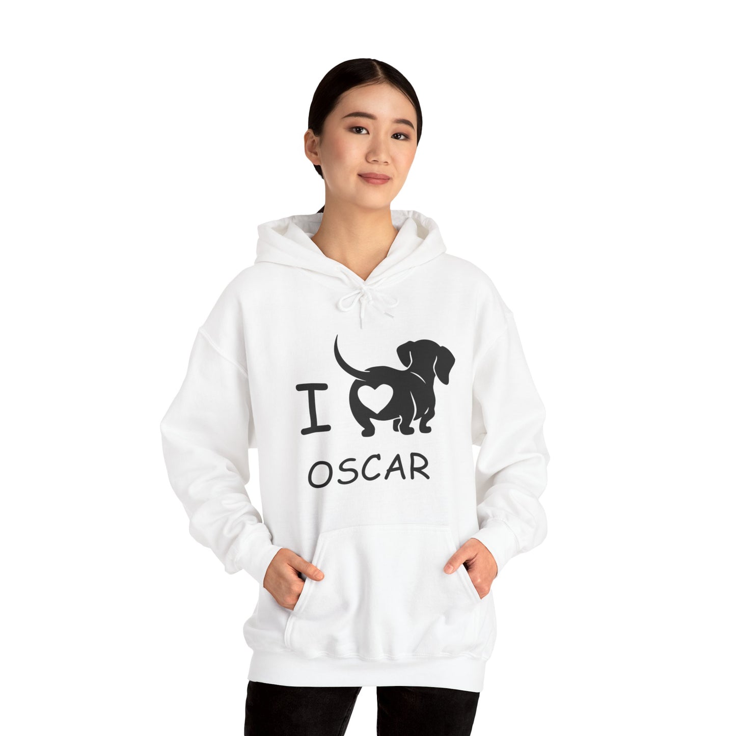 Sudadera con capucha personalizada con nombre de perro salchicha - Sudadera con capucha unisex 