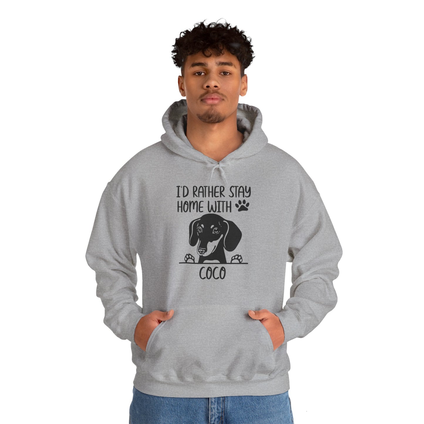 Sudadera con capucha personalizada con nombre de perro salchicha - Sudadera con capucha unisex 