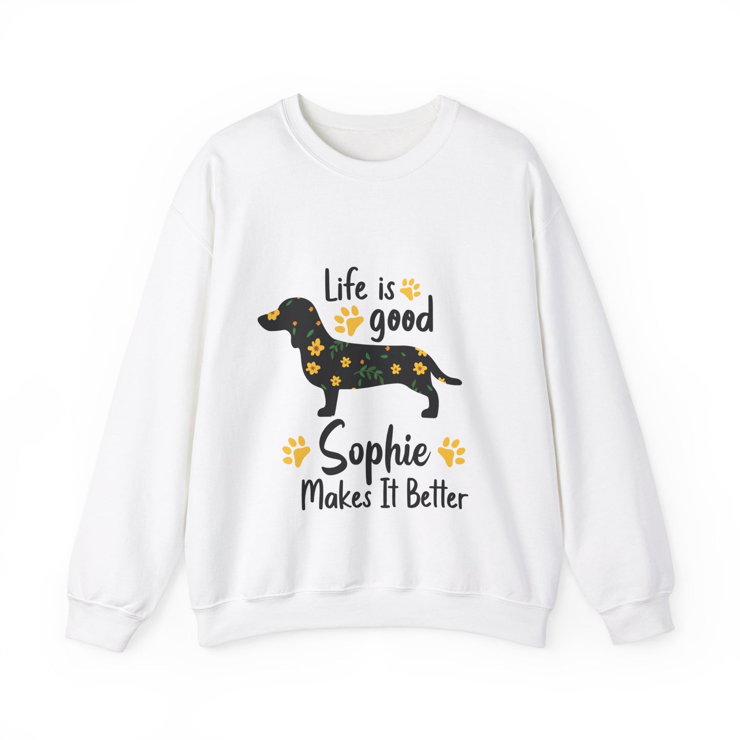 Sudadera personalizada con nombre de perro salchicha - Sudadera unisex 