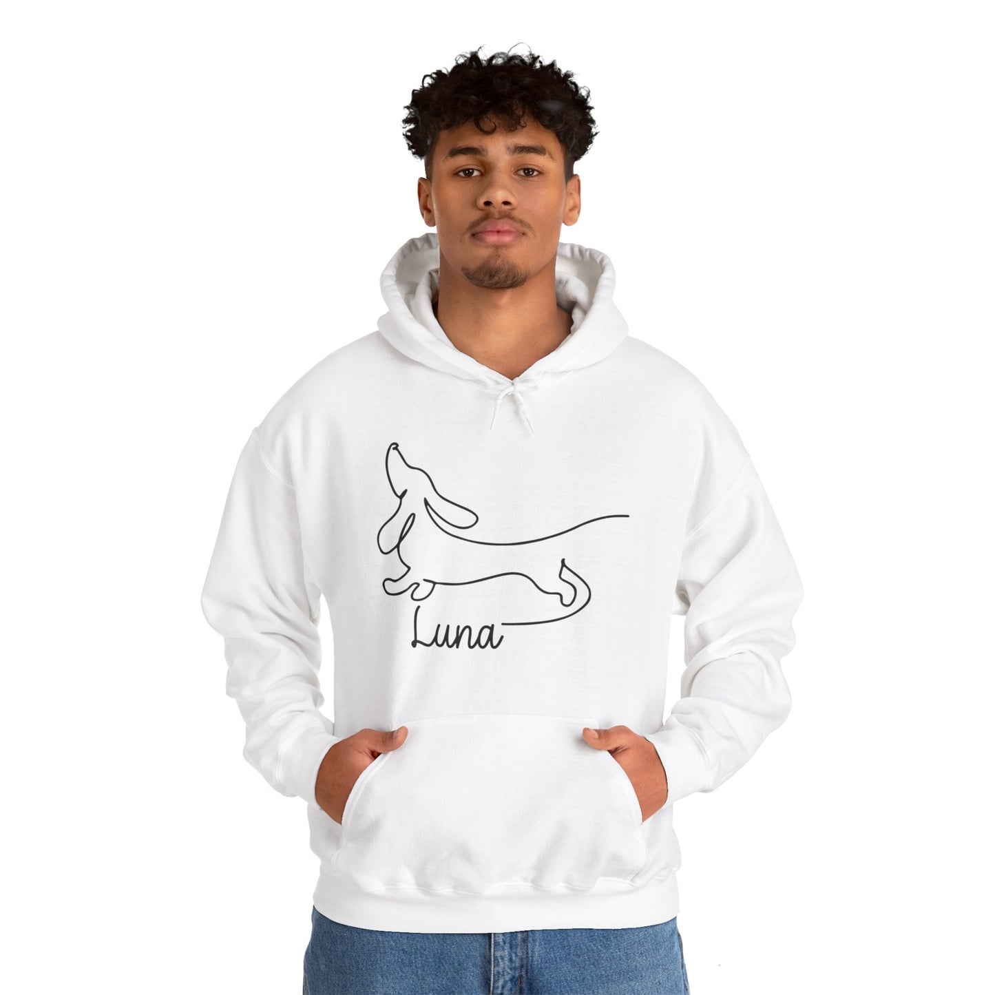 Sudadera con capucha personalizada con nombre de perro salchicha - Sudadera con capucha unisex 