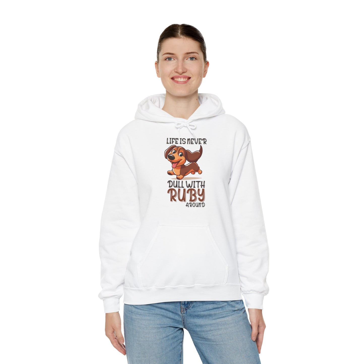 Sudadera con capucha personalizada con nombre de perro salchicha - Sudadera con capucha unisex 