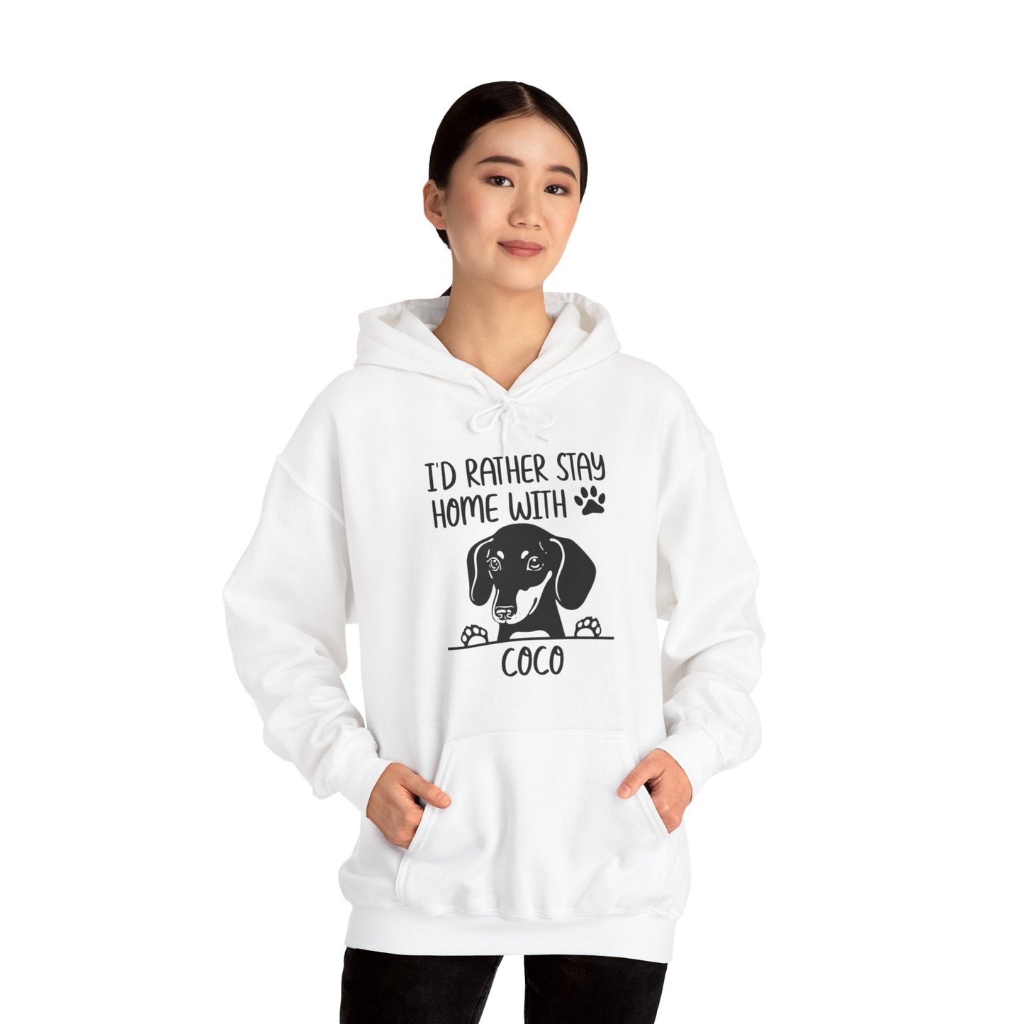 Sudadera con capucha personalizada con nombre de perro salchicha - Sudadera con capucha unisex 