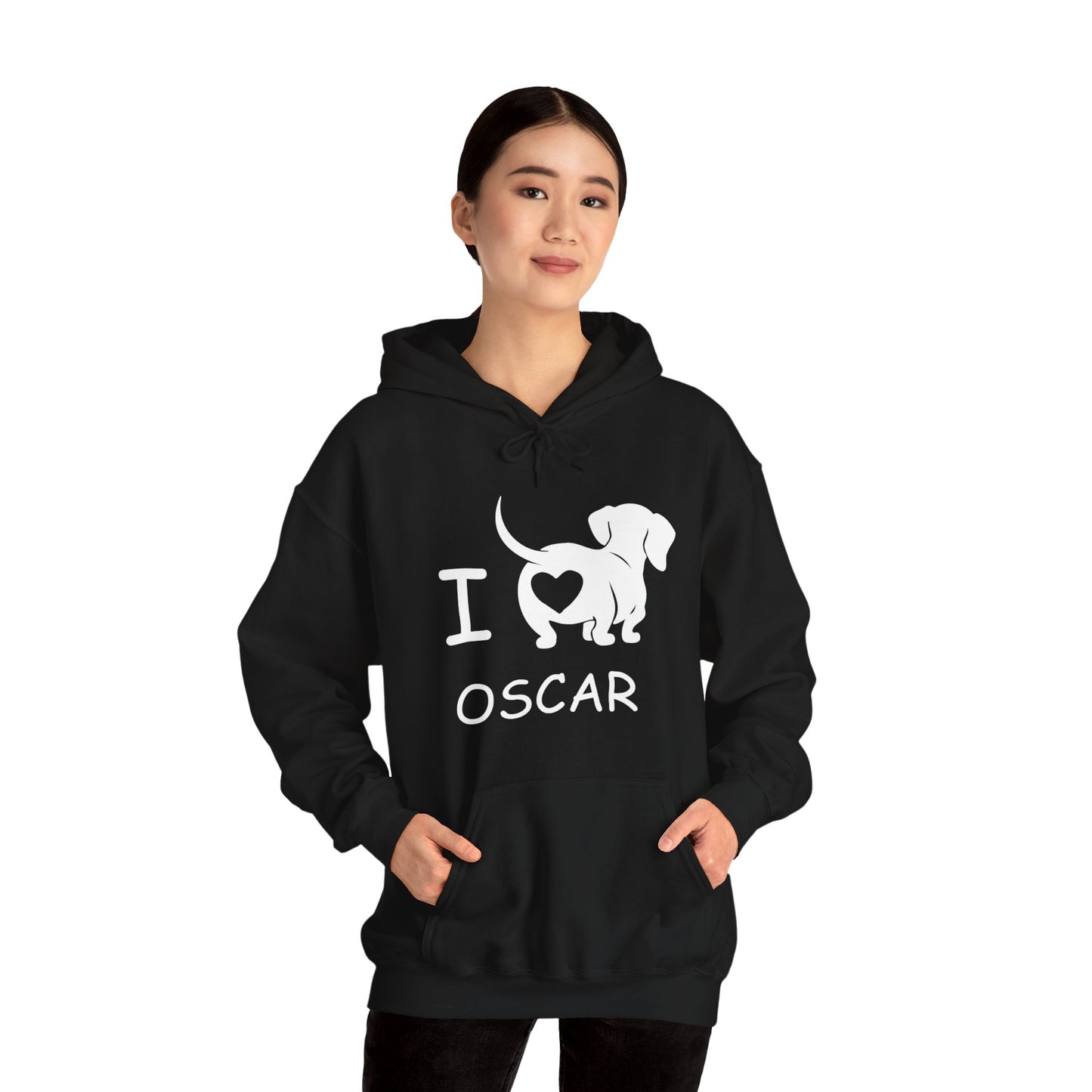 Sudadera con capucha personalizada con nombre de perro salchicha - Sudadera con capucha unisex 