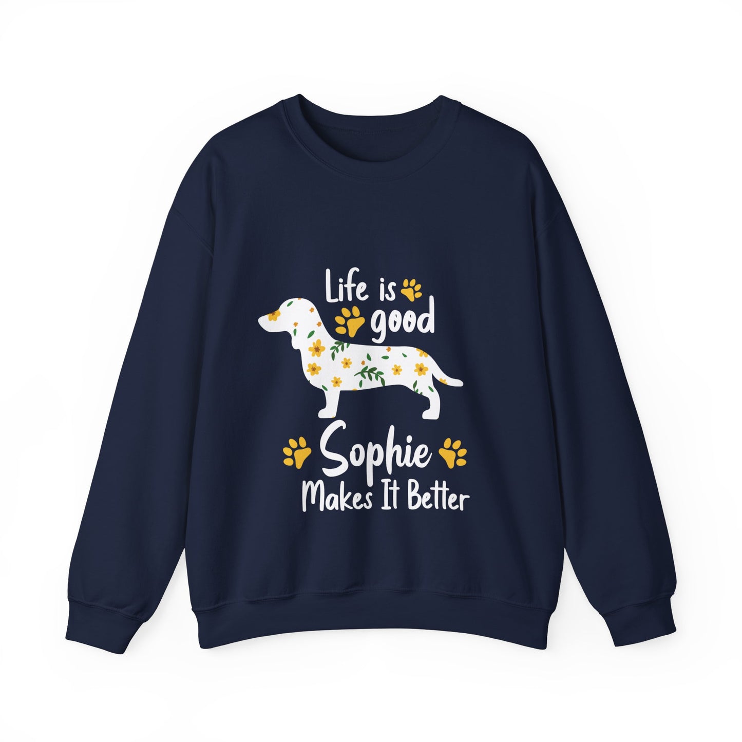 Sudadera personalizada con nombre de perro salchicha - Sudadera unisex 