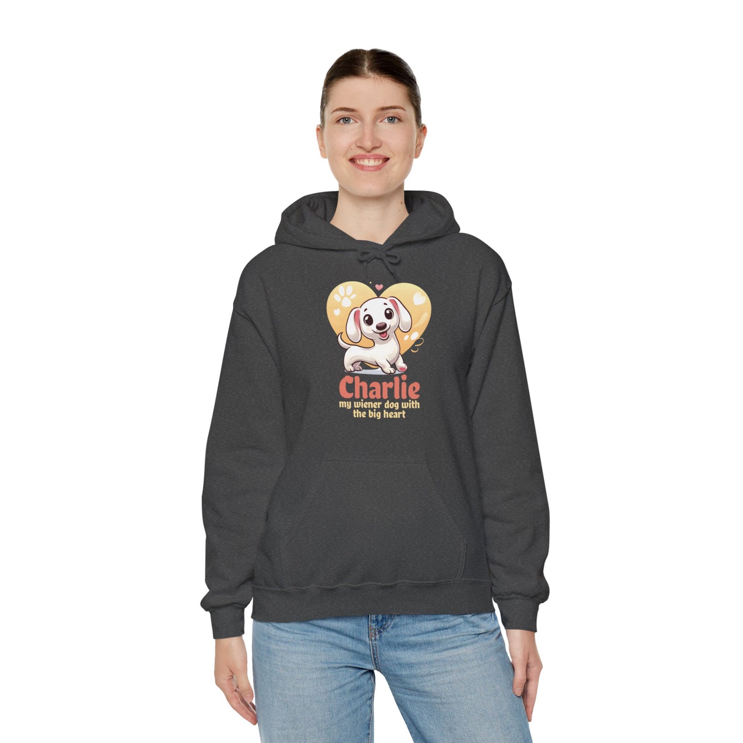 Sudadera con capucha personalizada con nombre de perro salchicha - Sudadera con capucha unisex 