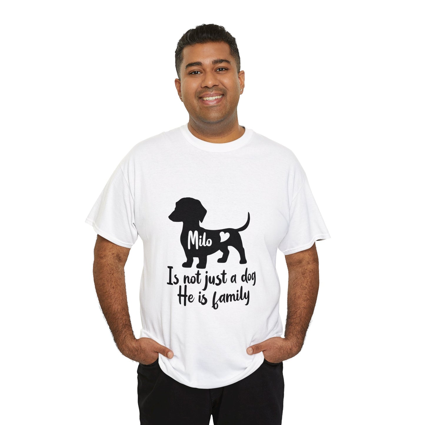 Mi familia - Camiseta personalizada con nombre de perro salchicha 