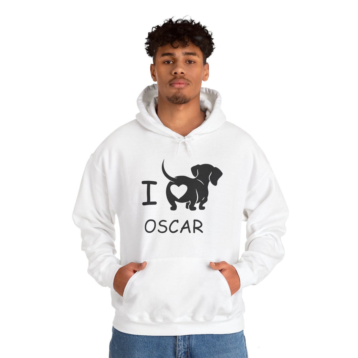 Sudadera con capucha personalizada con nombre de perro salchicha - Sudadera con capucha unisex 