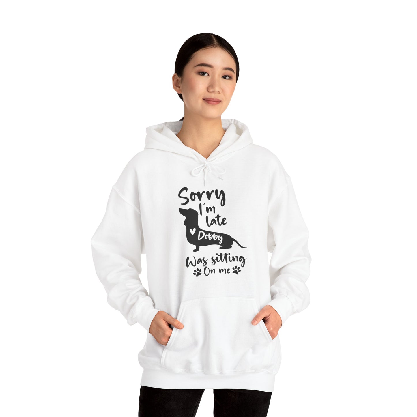 Sudadera con capucha personalizada con nombre de perro salchicha - Sudadera con capucha unisex 