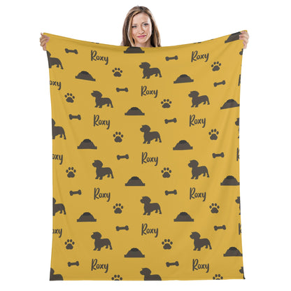 Manta personalizada con nombre de perro salchicha - Manta para Dachshund Love