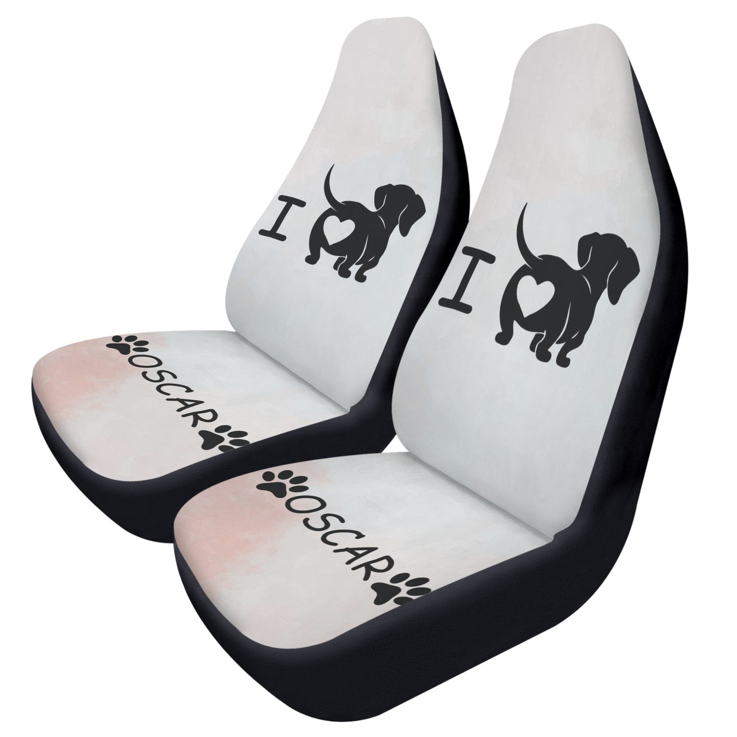 Funda de asiento de coche personalizada con nombre de Dachshunds - Funda de asiento de coche (2 piezas)